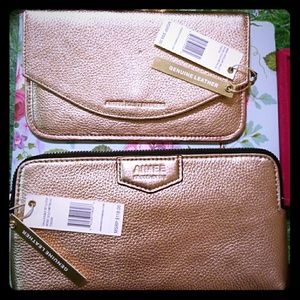 Aimee Kestenberg Gold Metallic Clutch & Wallet